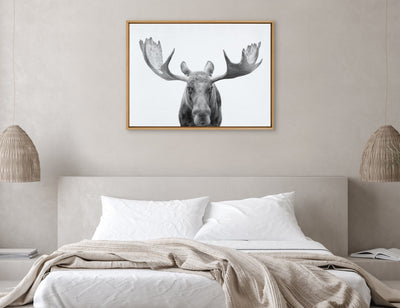 Sylvie Moose Black and White Framed Canvas by Amy Peterson Art Studio