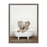 Sylvie Baby Elephant No 6 in Rustic Bath Framed Canvas by kateandlaurel - product image 14 for Resin Society