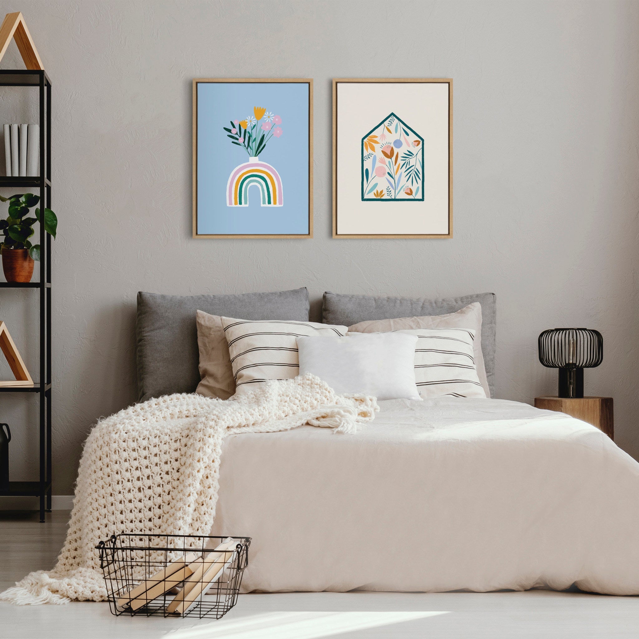 Sylvie Flower House Framed Canvas by kateandlaurel - product image 7 for Resin Society