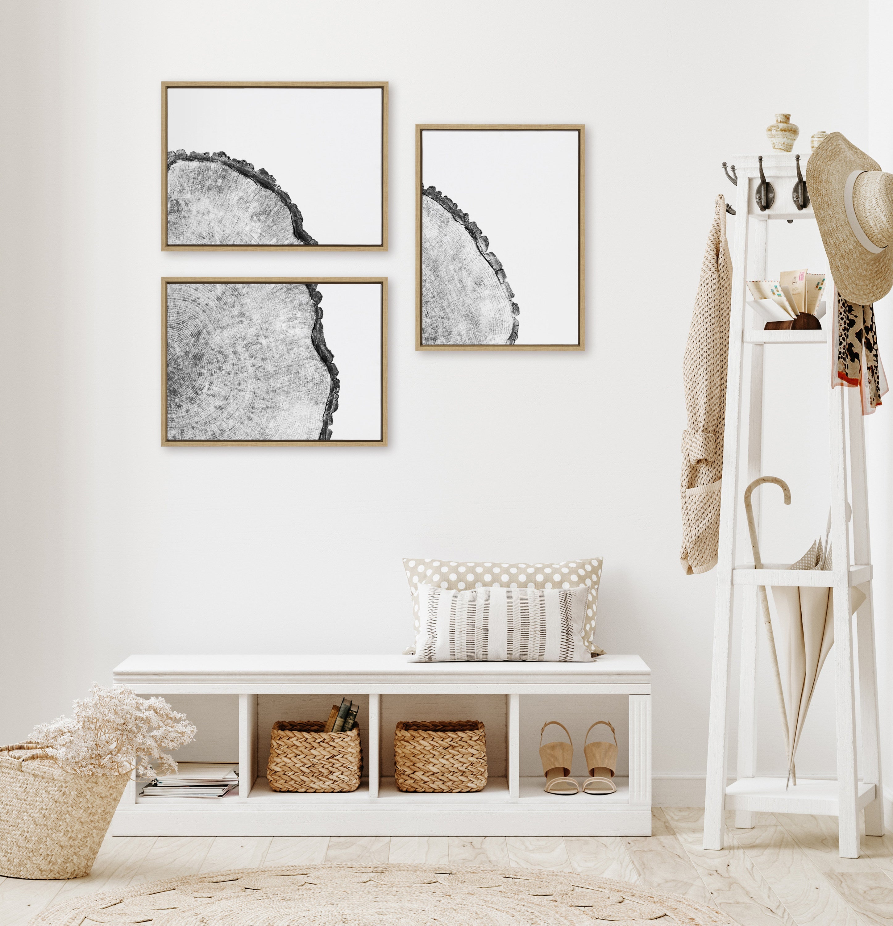Sylvie Tree Rings Set Framed Canvas by kateandlaurel - product image 5 for Resin Society
