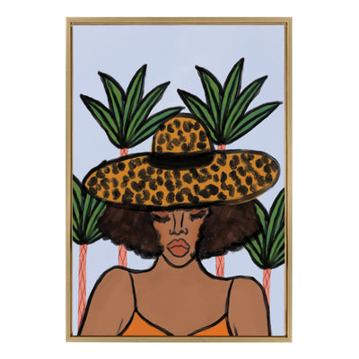Sylvie Leopard Hat Framed Canvas by kateandlaurel - product image 9 for Resin Society