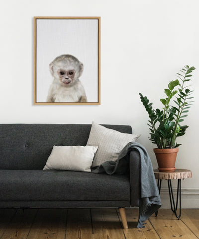 Sylvie Monkey Color Framed Canvas by kateandlaurel - product image 4 for Resin Society