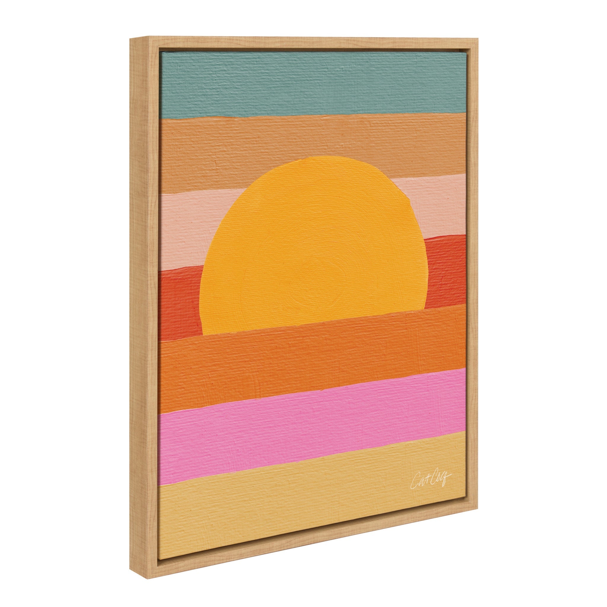 Sylvie Sunset Waves Framed Canvas by kateandlaurel - main product image for Resin Society