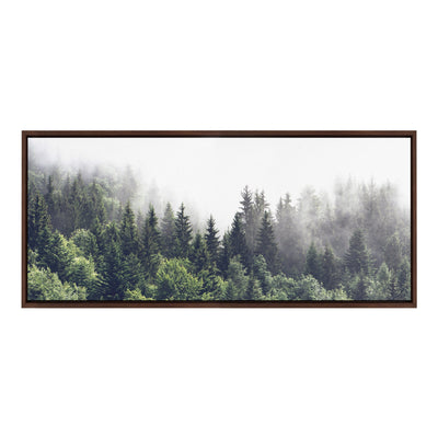 Sylvie Lush Green Forest On A Foggy Day Framed Canvas