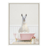 Sylvie Llama in Cottage Rose Bath Framed Canvas by kateandlaurel - product image 8 for Resin Society