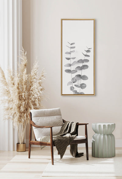Sylvie Eucalyptus Botanical II Gray and Soft White Framed Canvas by The by kateandlaurel - product image 4 for Resin Society