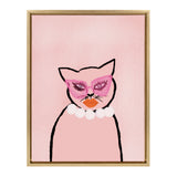 Sylvie Cat in Pearls Framed Canvas by kateandlaurel - main product image for Resin Society