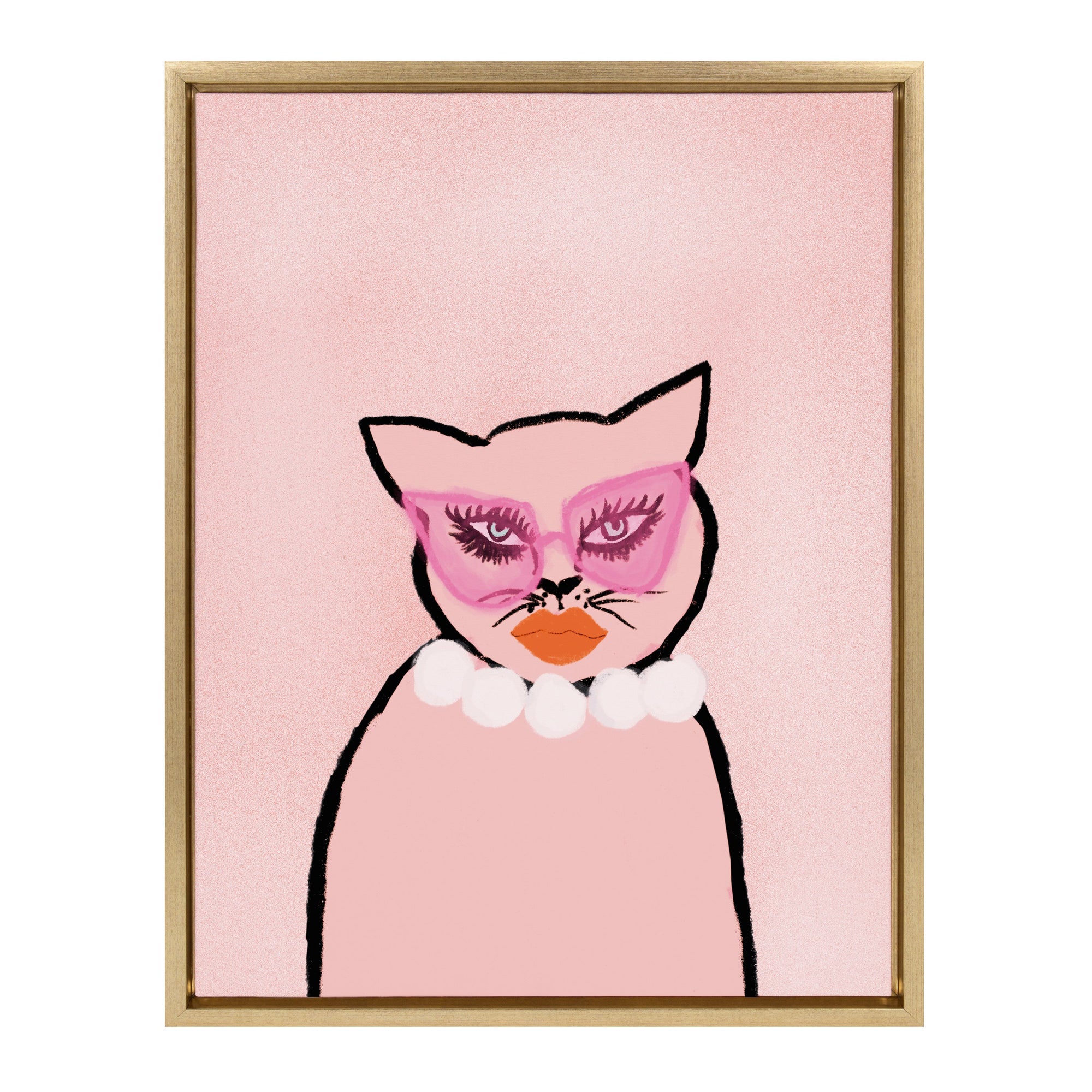Sylvie Cat in Pearls Framed Canvas by kateandlaurel - product image 9 for Resin Society