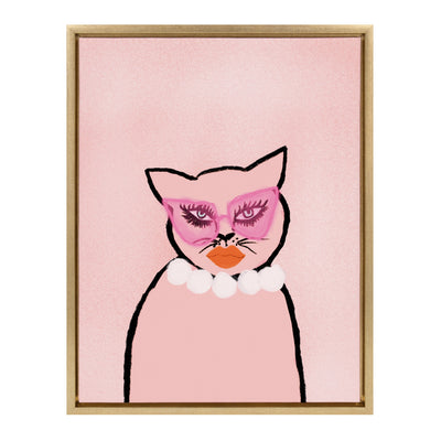 Sylvie Cat in Pearls Framed Canvas by kateandlaurel - product image 9 for Resin Society