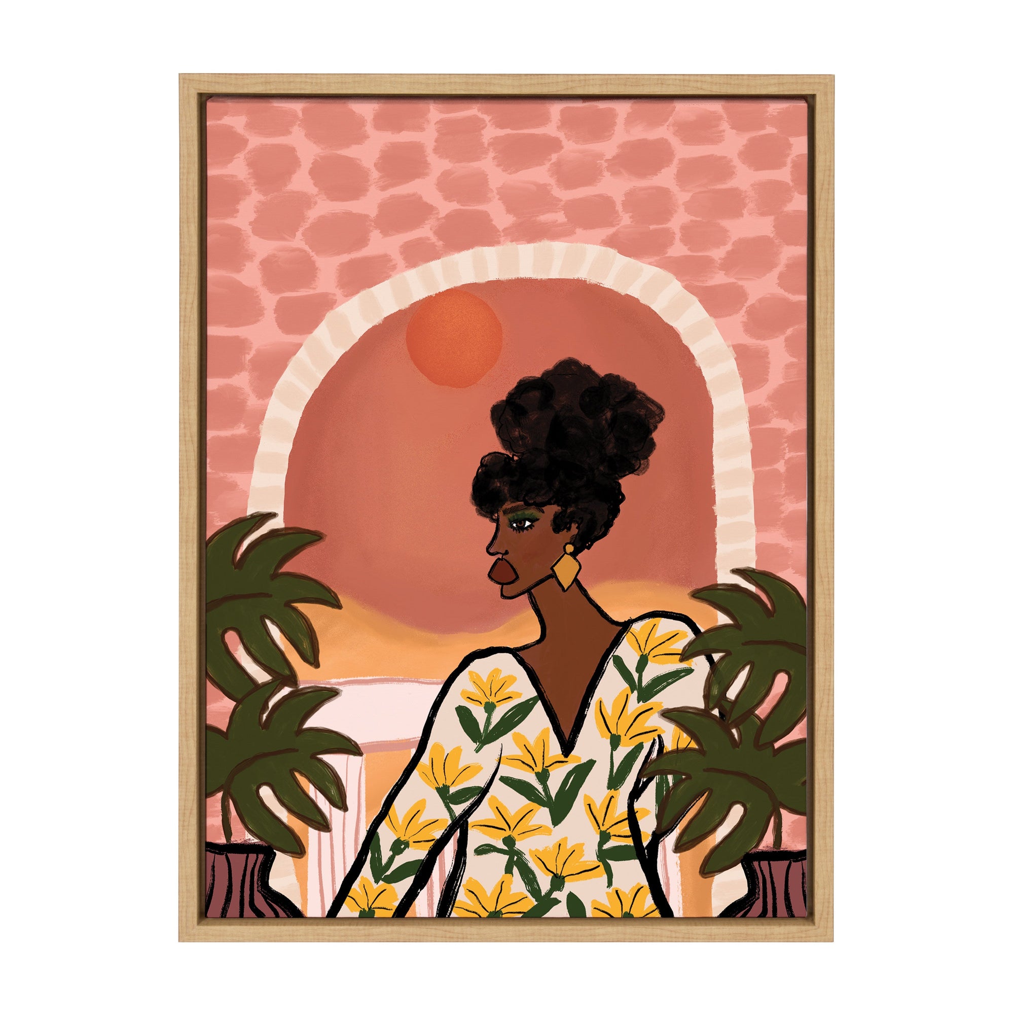 Sylvie Desert Wanderer Lady Framed Canvas by kateandlaurel - main product image for Resin Society