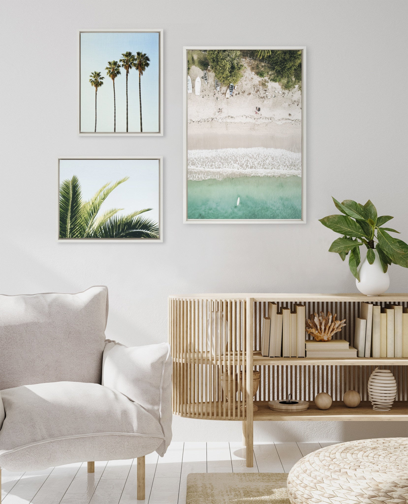 Sylvie Tropical Beach Framed Canvas Set by kateandlaurel - product image 6 for Resin Society