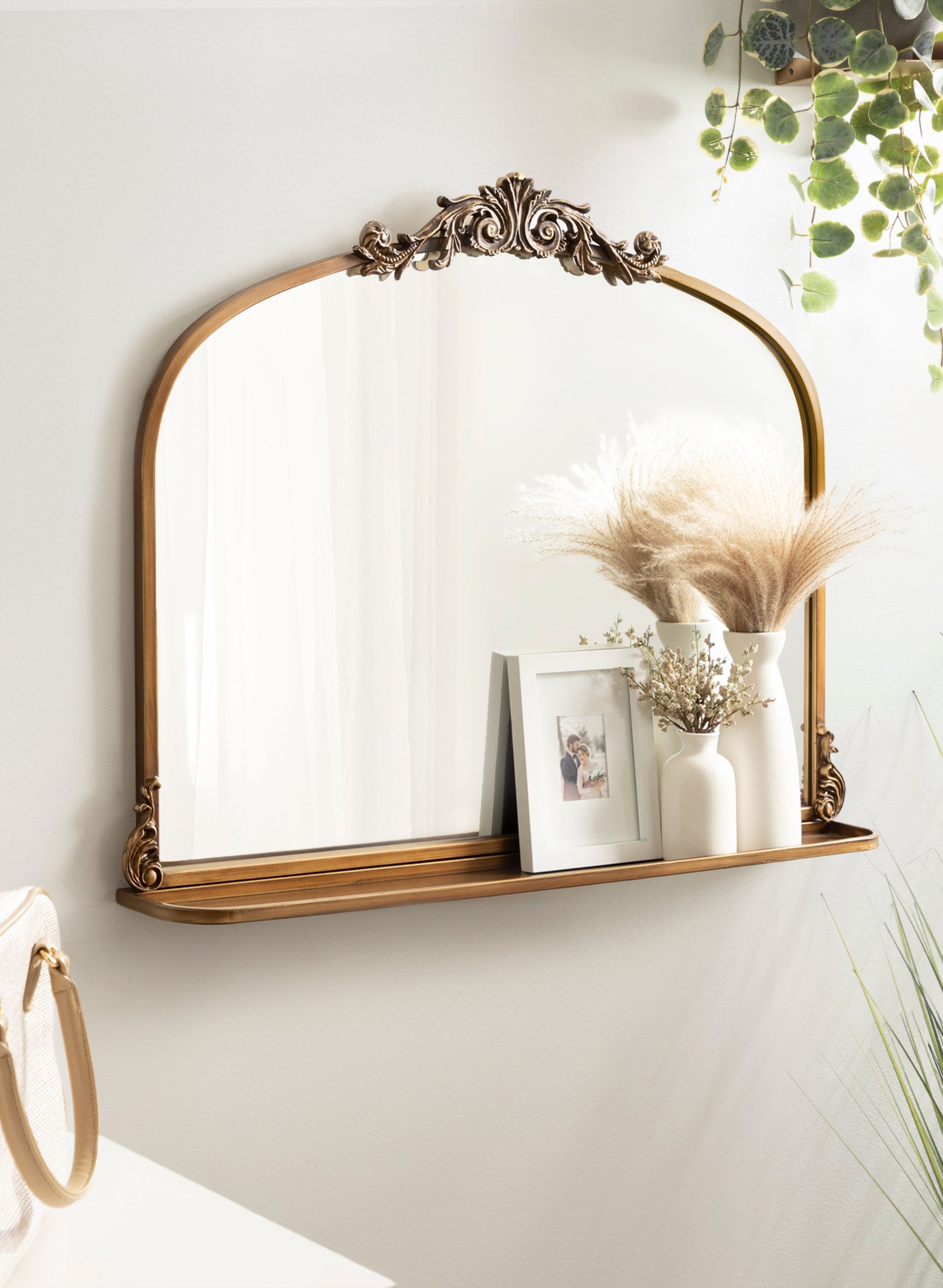 Arendahl Traditional Arch Mirror with Shelf by kateandlaurel - product image 4 for Resin Society