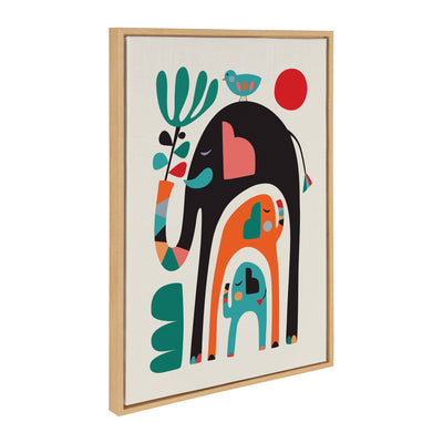 Sylvie Three Elephants Framed Canvas by Rachel Lee