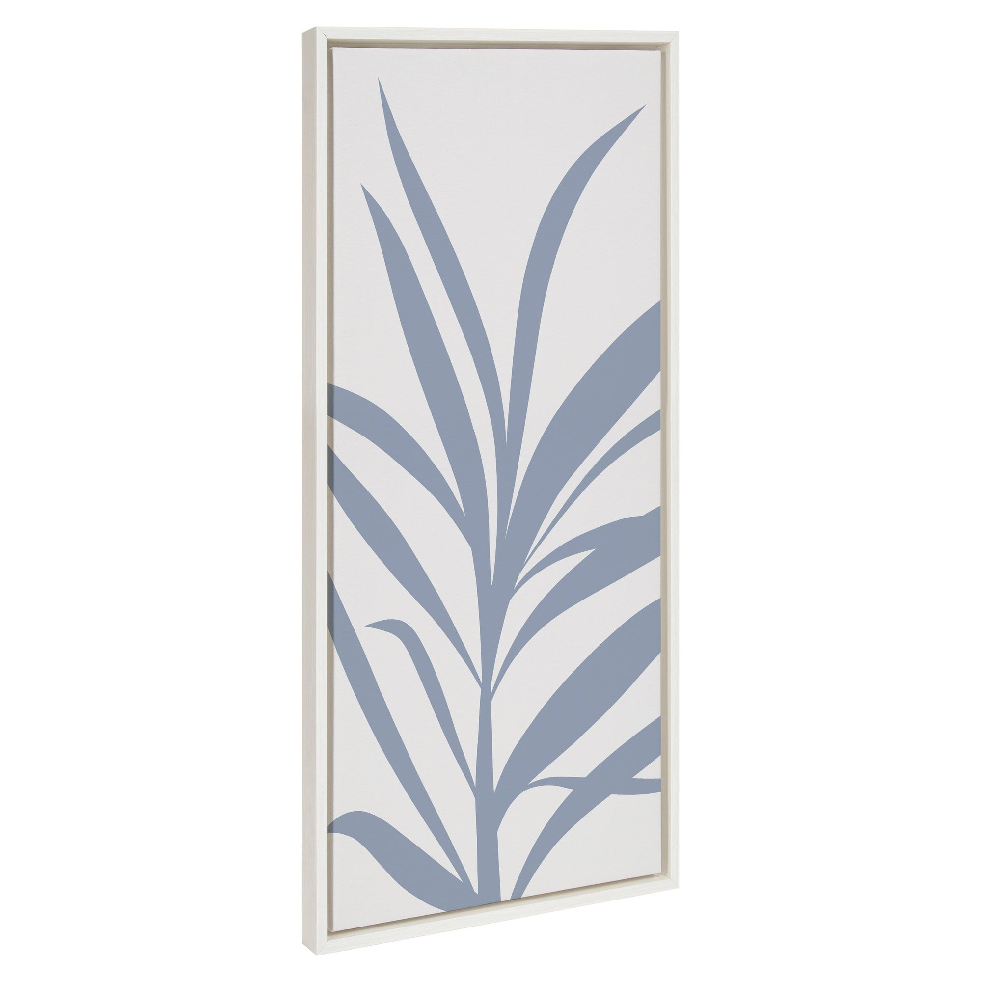 Sylvie Mid Century Retro Jungle Botanical Light Blue Framed Canvas by kateandlaurel - product image 7 for Resin Society