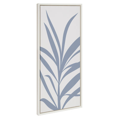 Sylvie Mid Century Retro Jungle Botanical Light Blue Framed Canvas by kateandlaurel - product image 7 for Resin Society