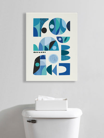 Mid Century Fish Blue Floating Acrylic Art by kateandlaurel - product image 9 for Resin Society