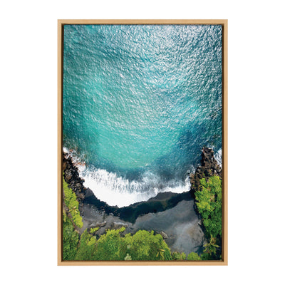 Sylvie Maui Black Sand Beach 1 Framed Canvas by Rachel Bolgov by kateandlaurel - product image 2 for Resin Society
