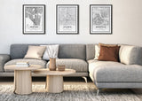 Sylvie Seattle Modern Map Framed Canvas by kateandlaurel - product image 7 for Resin Society