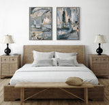 Sylvie Harbor Nights Set No 1 and Harbor Nights Set No 2 Framed Canvas by kateandlaurel - product image 5 for Resin Society