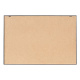 Rectangular canvas frame backing with light brown paper covering and black clips along edges on a white background.