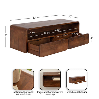 Kato Wood Floating Console Table