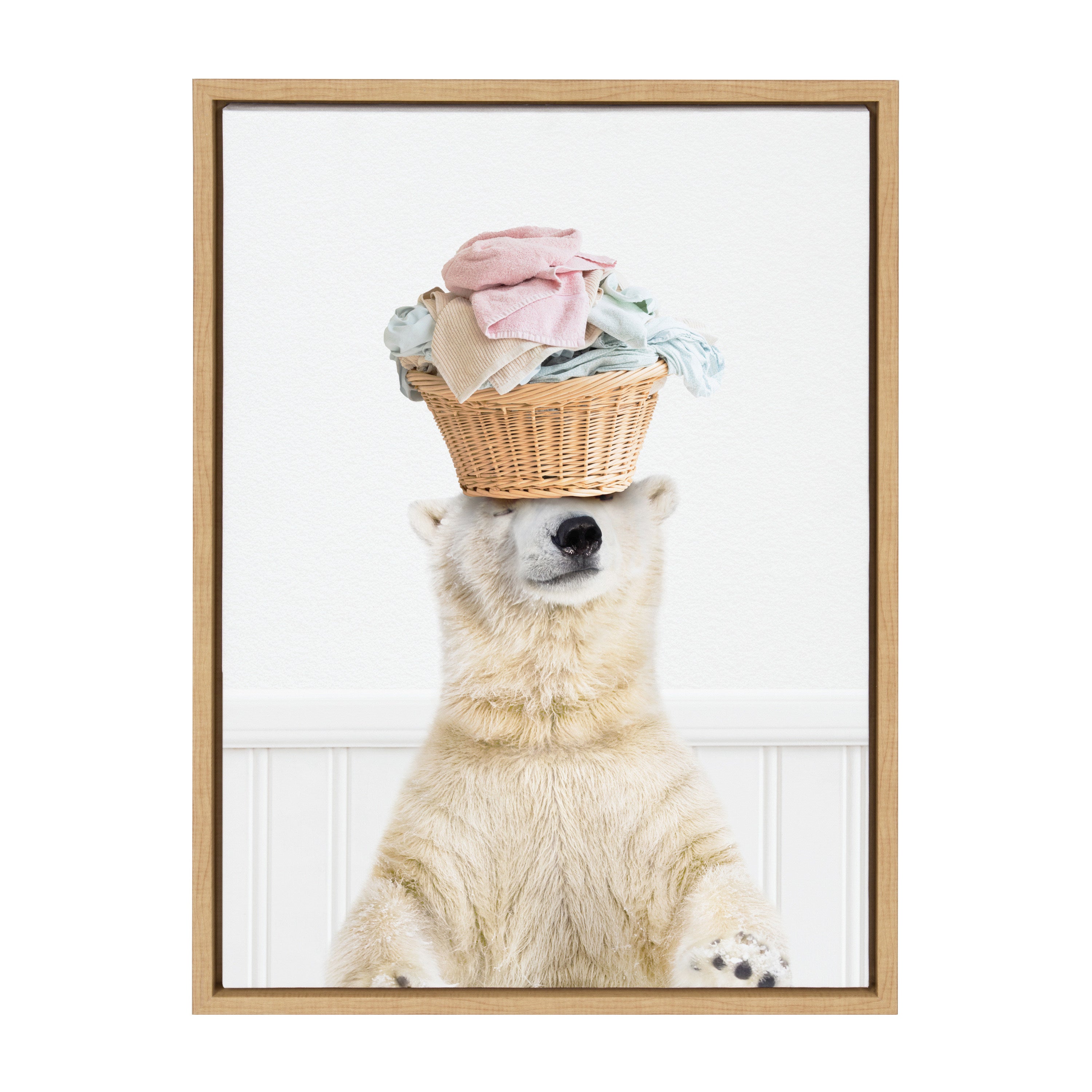 Sylvie Sorting Life Polar Bear 2 Framed Canvas by kateandlaurel - product image 8 for Resin Society