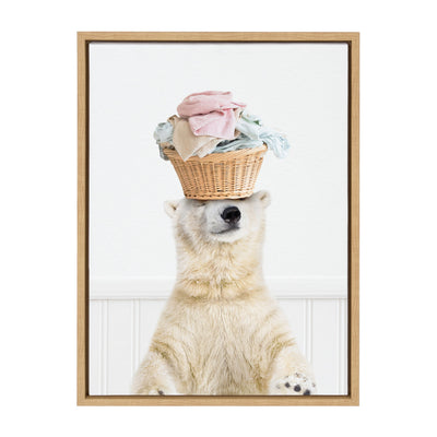 Sylvie Sorting Life Polar Bear 2 Framed Canvas by kateandlaurel - product image 8 for Resin Society