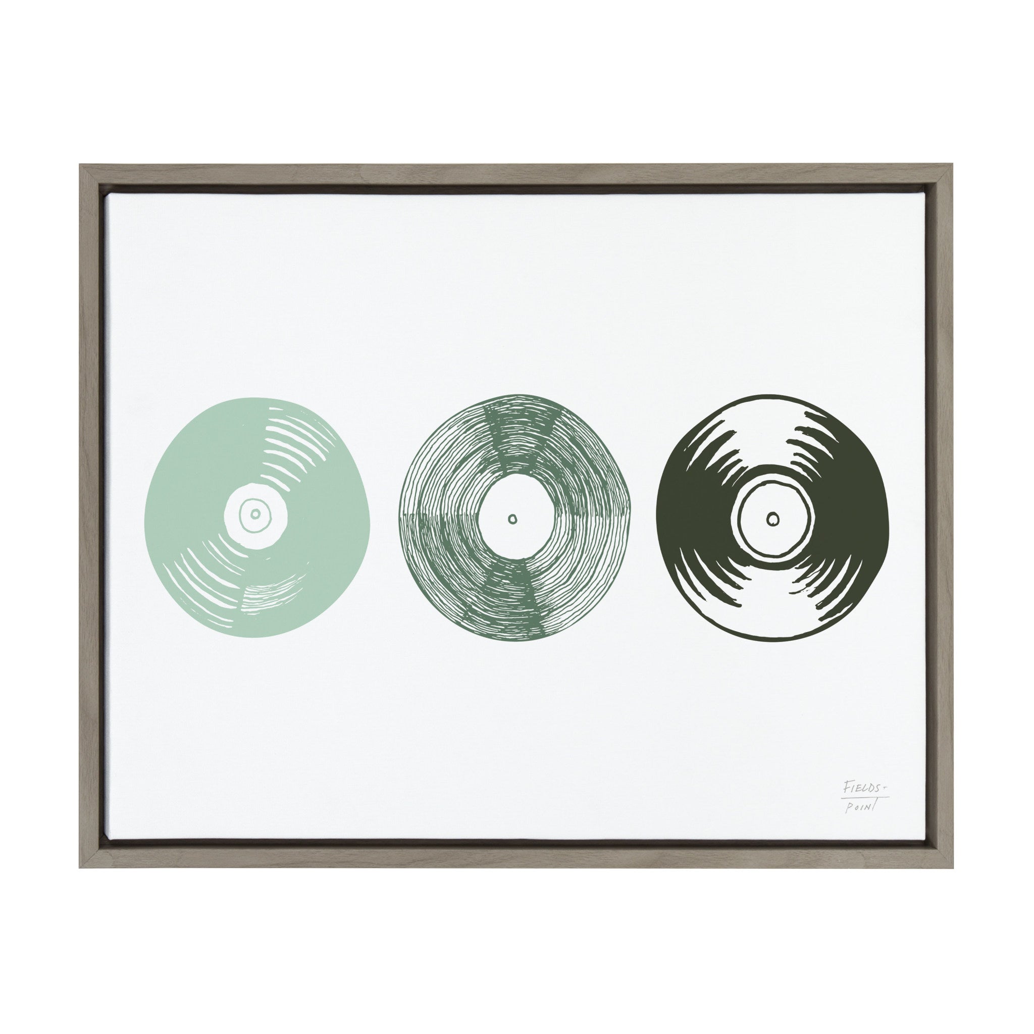 Sylvie Three Records Framed Canvas by kateandlaurel - main product image for Resin Society