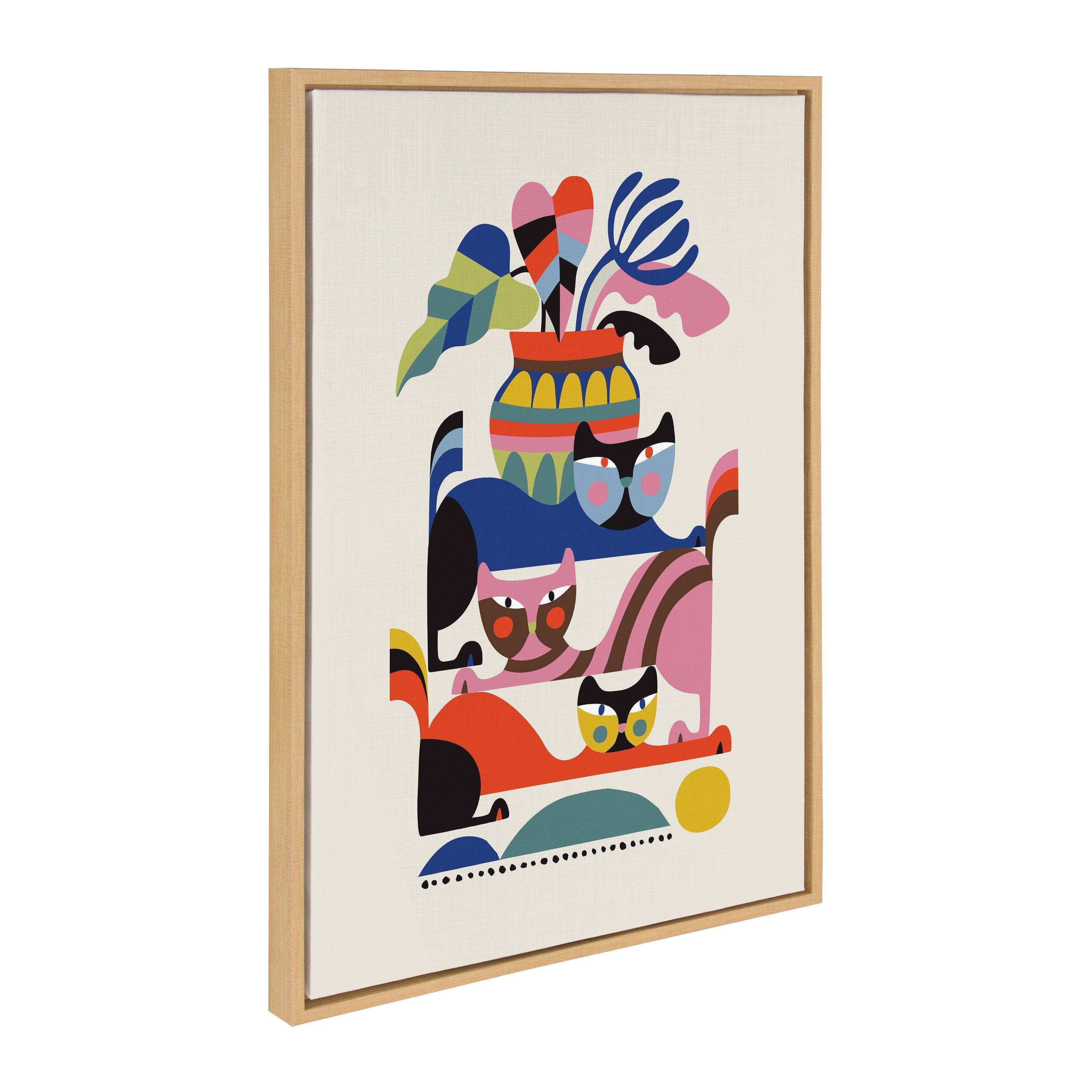 Sylvie 3 Cats Framed Canvas by kateandlaurel - product image 8 for Resin Society