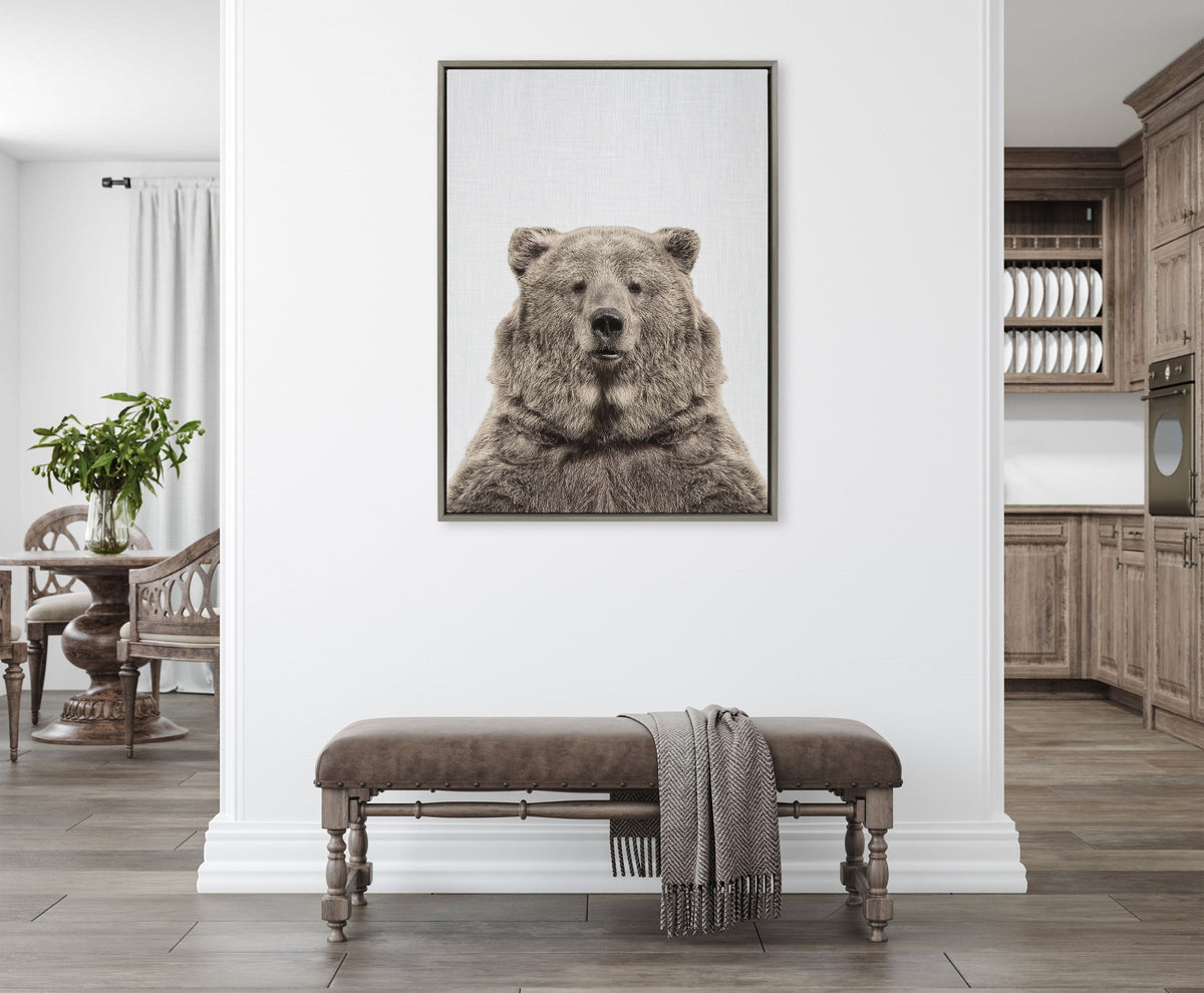 Sylvie Bear European Color Framed Canvas by kateandlaurel - product image 4 for Resin Society
