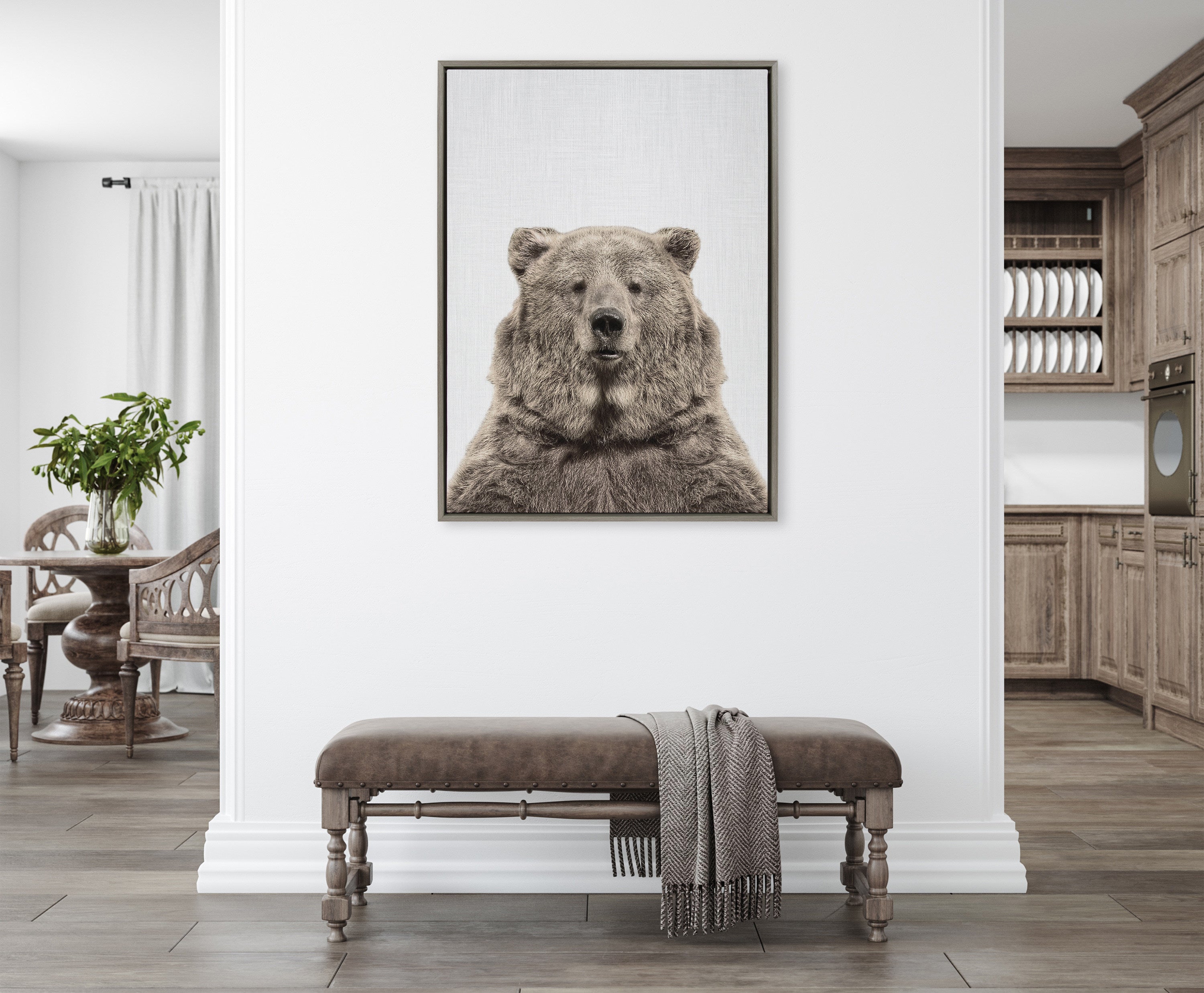 Sylvie Bear European Color Framed Canvas by kateandlaurel - product image 4 for Resin Society