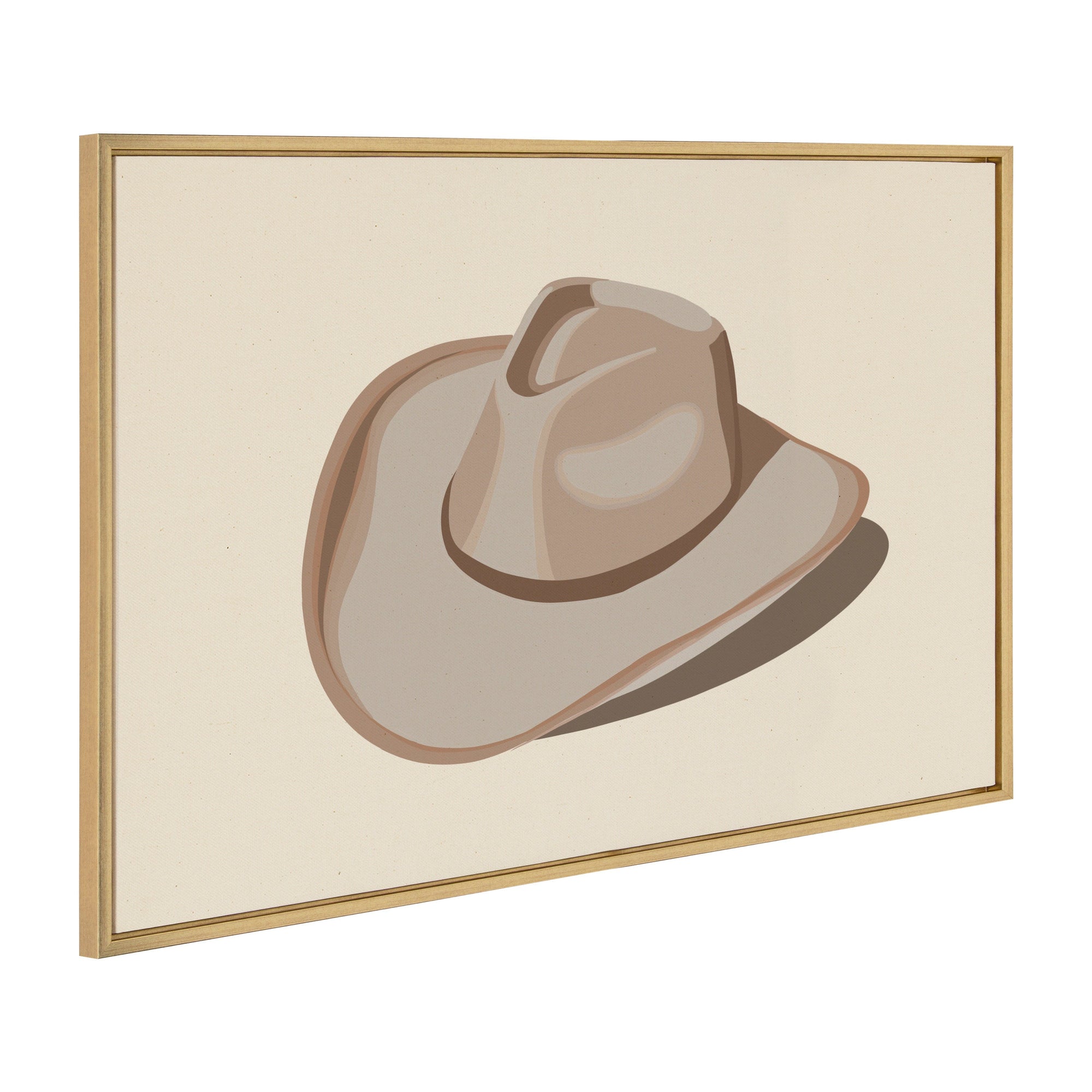 Sylvie Cowgirl Hat Landscape Framed Canvas by Honey Island Studio in Natural frame