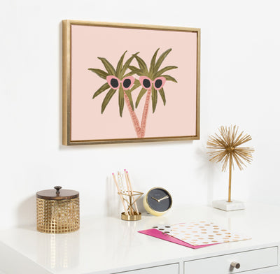 Sylvie Palm Trees And Sun Framed Canvas by kateandlaurel - product image 6 for Resin Society