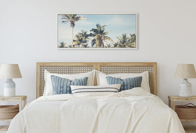 Sylvie Coastal Coconut Palm Tree Beach Framed Canvas by kateandlaurel - product image 10 for Resin Society