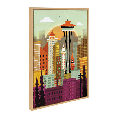 Sylvie Seattle Skyline Framed Canvas by kateandlaurel - product image 10 for Resin Society