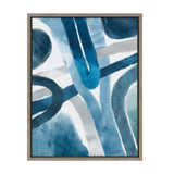 Sylvie Abstract Blue And Gray Watercolor Framed Canvas, Gray 18x24 by kateandlaurel - main product image for Resin Society