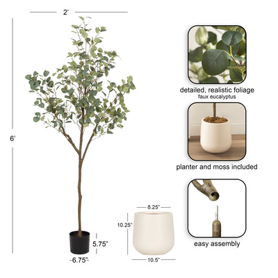 Eudora Faux Eucalyptus Tree - Kate and Laurel
