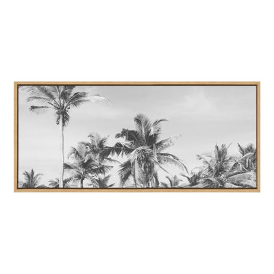 Sylvie Coastal Coconut Palm Tree Beach BW Framed Canvas by kateandlaurel - product image 8 for Resin Society