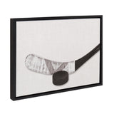Sylvie Horizontal Hockey Stick And Puck Portrait Framed Canvas by kateandlaurel - product image 2 for Resin Society
