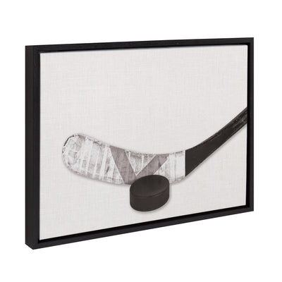 Sylvie Horizontal Hockey Stick And Puck Portrait Framed Canvas by kateandlaurel - product image 2 for Resin Society