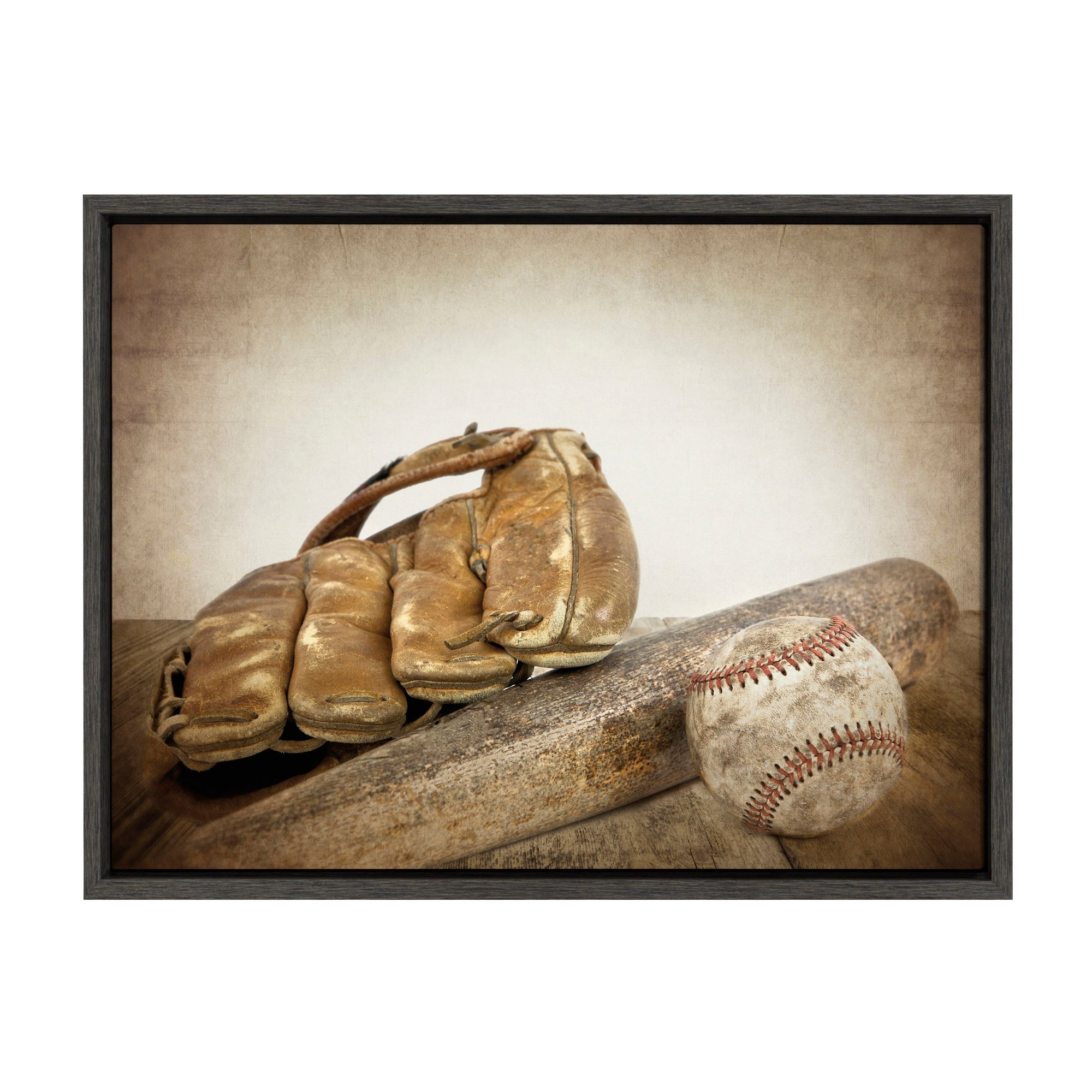 Sylvie Baseball Glove And Bat Framed Canvas by kateandlaurel - product image 9 for Resin Society