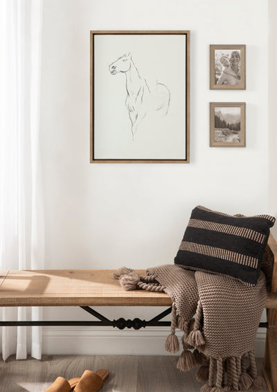 Sylvie Edgar Degas Horse Turned Three Quarters 1880 BW Framed Canvas by kateandlaurel - product image 4 for Resin Society