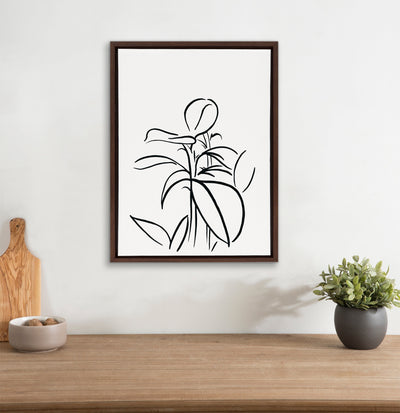 Sylvie Botanical Sketch Print No 1 Framed Canvas by The Creative Bunch