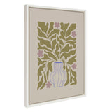 Sylvie Colorful Abstract Retro Floral Blue Vase Framed Canvas by kateandlaurel - product image 7 for Resin Society