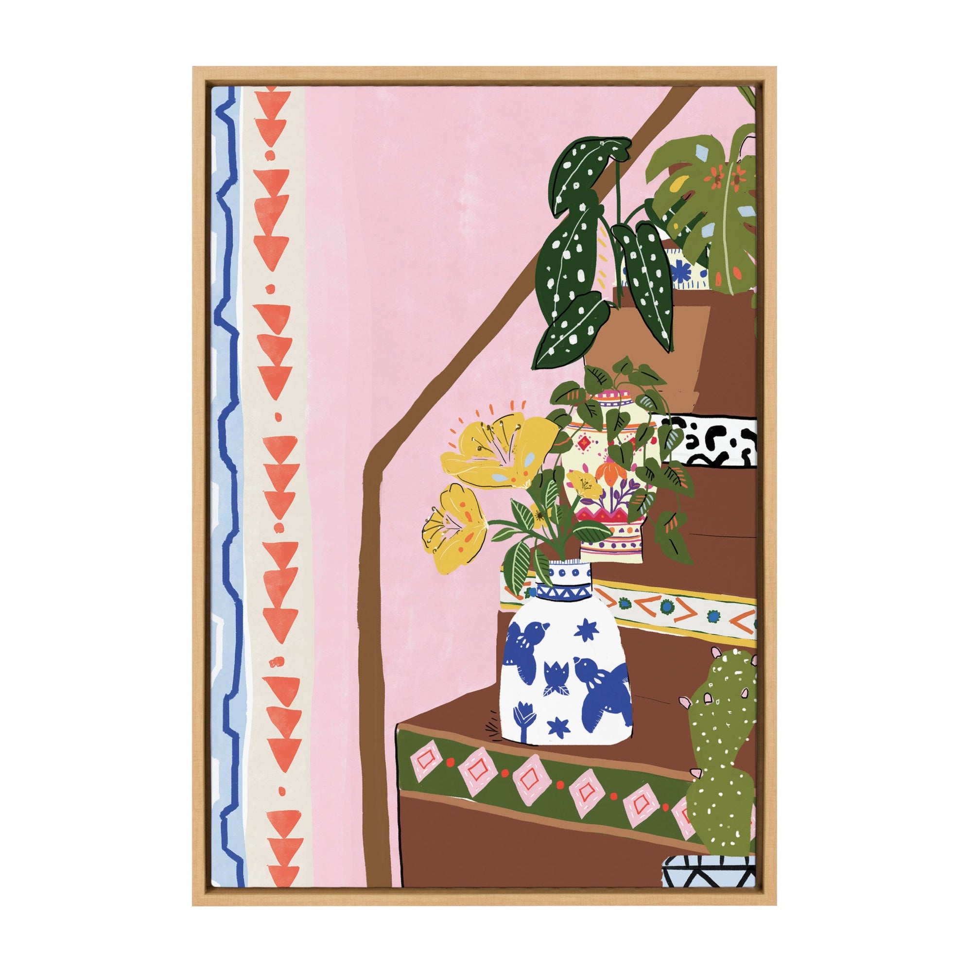 Sylvie Bohemian Stairs Framed Canvas by Alja Horvat by kateandlaurel - main product image for Resin Society