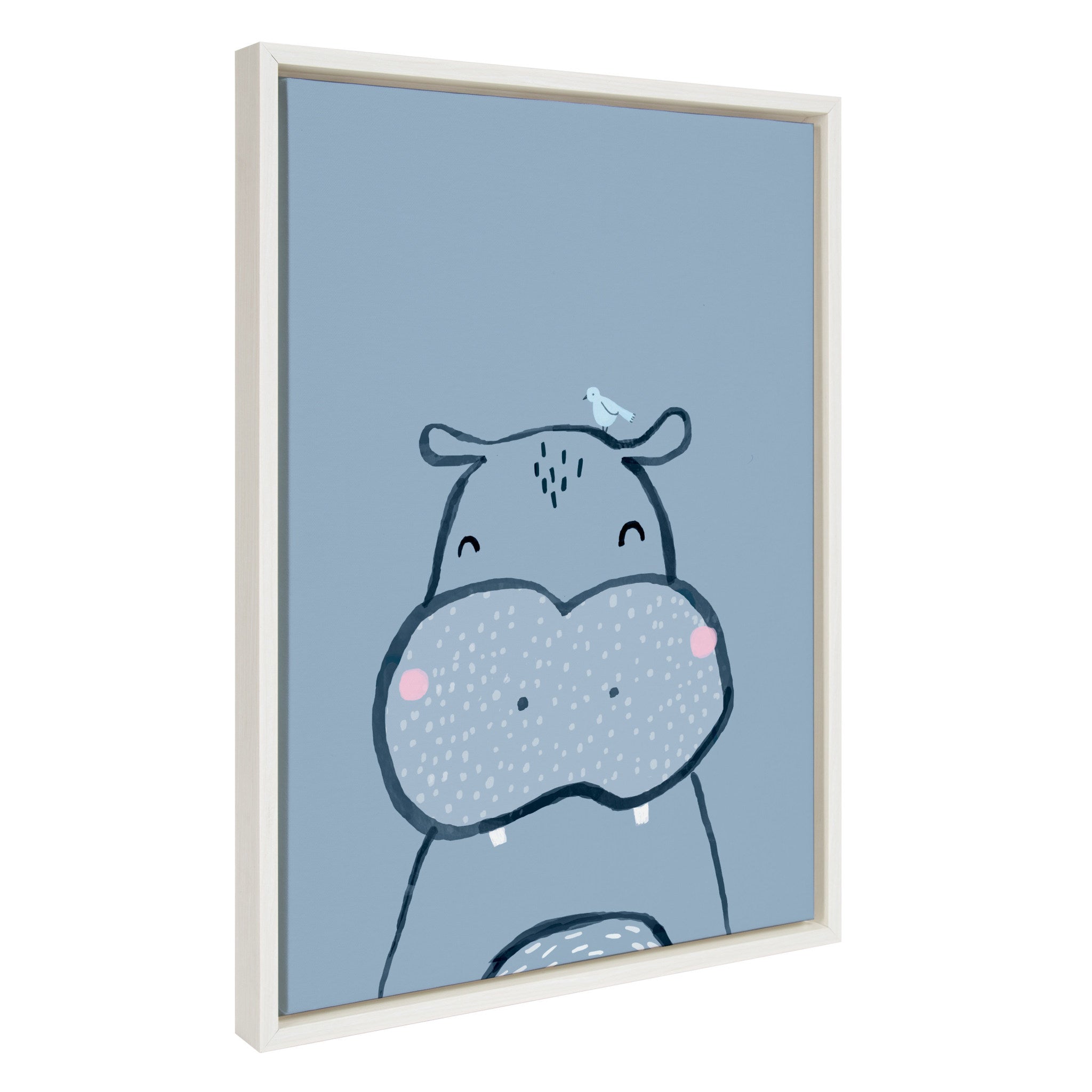 Sylvie Inky Hippo Framed Canvas by Lauradidthis by kateandlaurel - product image 2 for Resin Society