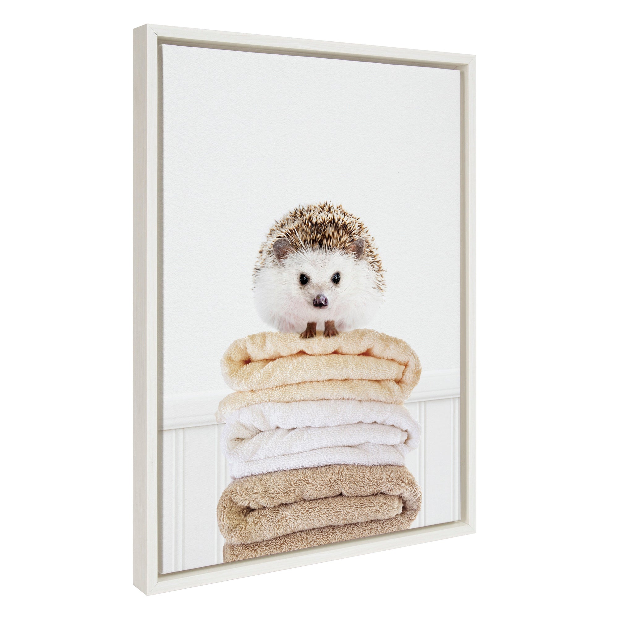 Sylvie Fold Hedgehog 1 Framed Canvas by kateandlaurel - main product image for Resin Society