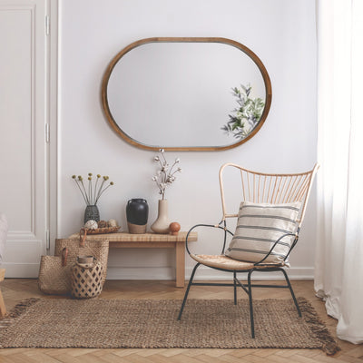 Hutton Wood Framed Capsule Mirror by kateandlaurel - product image 7 for Resin Society