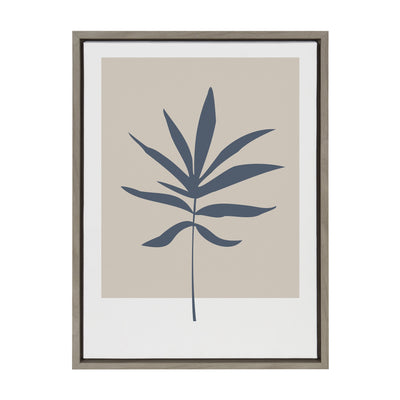 Sylvie Muted Tan and Blue Colorblock Botanical Leaf Framed Canvas by kateandlaurel - product image 14 for Resin Society