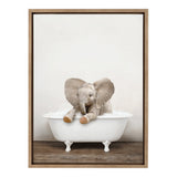 Sylvie Baby Elephant No 6 in Rustic Bath Framed Canvas by kateandlaurel - product image 8 for Resin Society